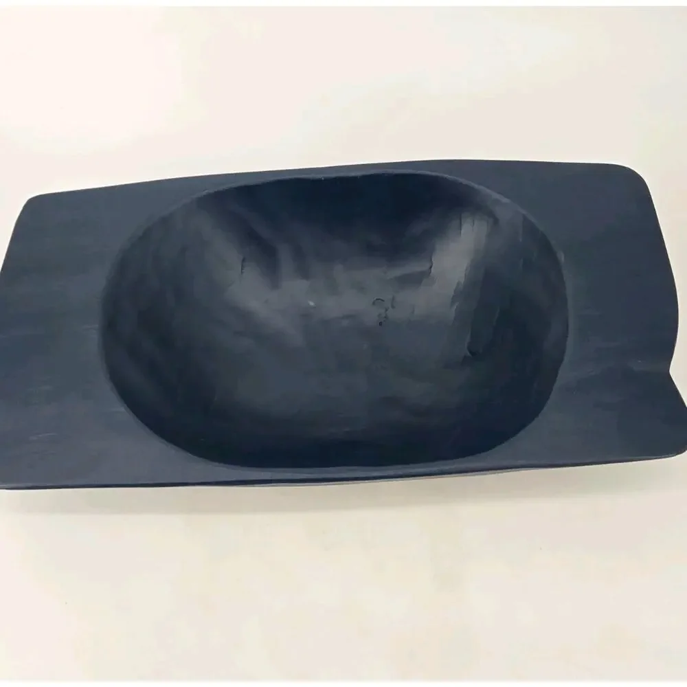 Etu Homes Dough Bowl Farmhouse Handcarved Reclaimed Wood Artisan Navy Food Safe